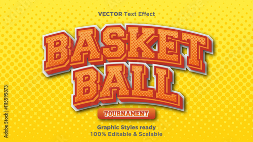 editable text effect with the dummy text basketball include halftone color in graphic styles