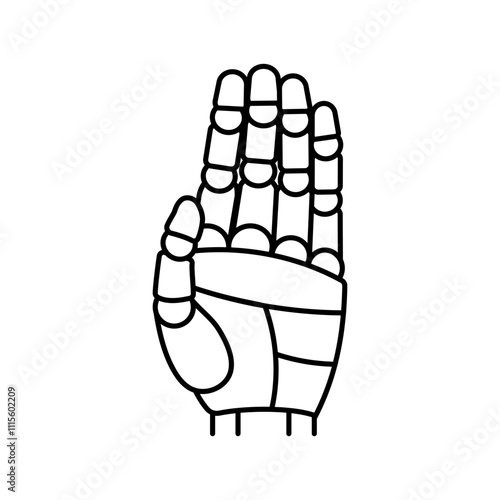 stop robot hand gesture line icon vector. stop robot hand gesture sign. isolated contour symbol black illustration