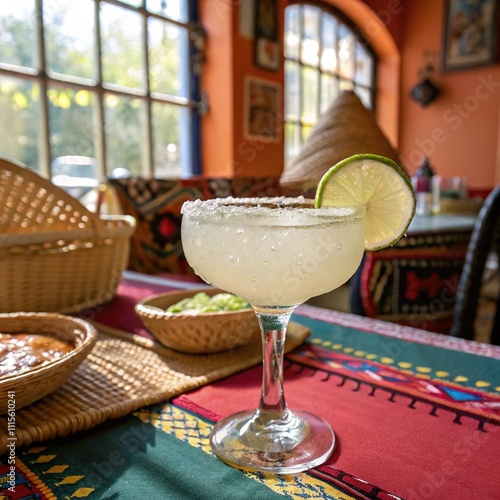 Classic Margarita with Salt Rim and Lime photo