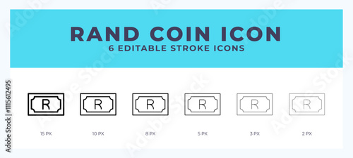 Rand coin line icon. High quality icon symbol for web design. App