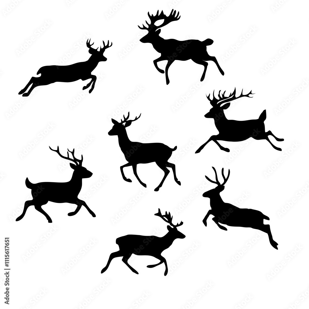 Fototapeta premium silhouette of an antlered wildebeest