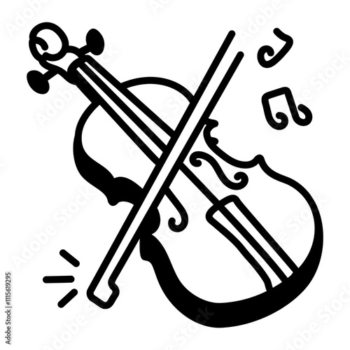 A hand drawn icon of a violin 

