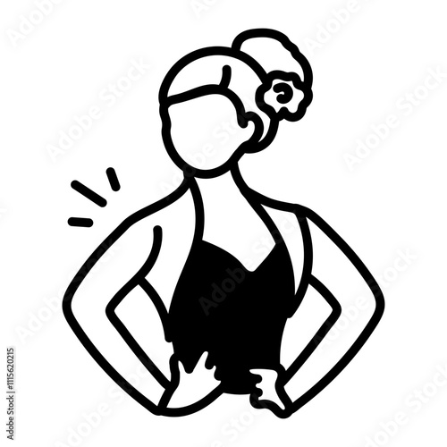 Ballet shrug icon in hand drawn style 