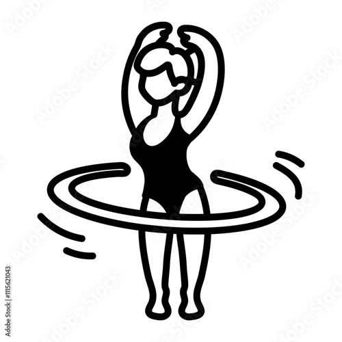 Principal dancer performance icon in hand drawn style 
