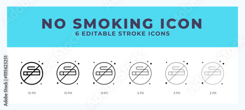 No smoking vector icon for web and app. Editable stroke vector illustration