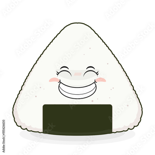 Onigiri smile face cartoon cute