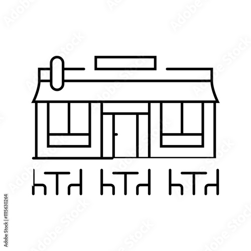 brasserie street food cafe line icon vector. brasserie street food cafe sign. isolated contour symbol black illustration