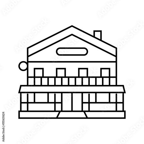 taverna street food cafe line icon vector. taverna street food cafe sign. isolated contour symbol black illustration