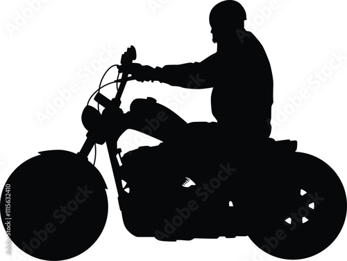 Silhouette of men riding motorcycle illustration