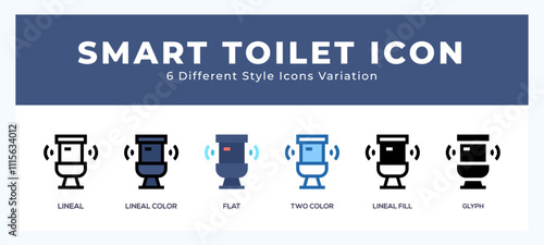 Smart toilet vector icons designed. icon symbol set.