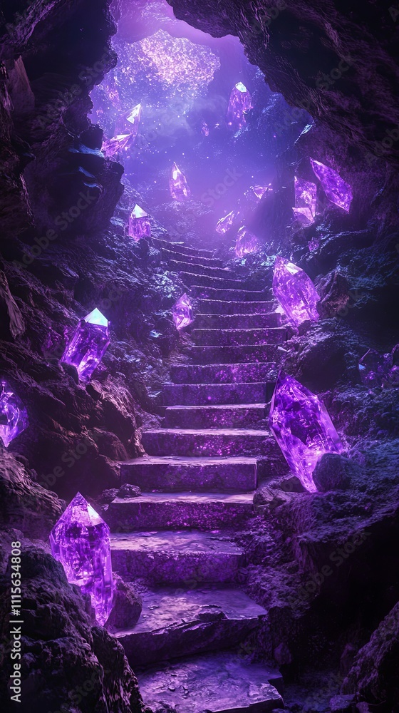 Fototapeta premium Enchanted Purple Cave Crystals