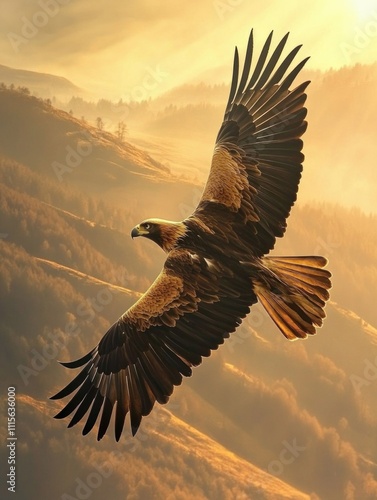 Wallpaper Mural Bird flying over green hillside Torontodigital.ca