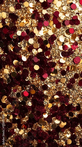 Gold and Burgundy Sparkling Circles Design