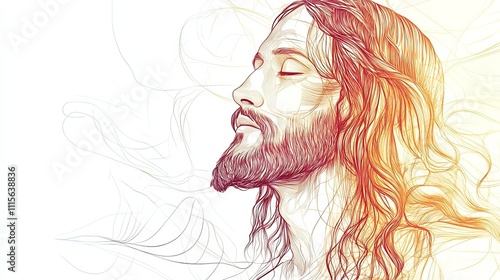 Jesus Christ Line Art Portrait
