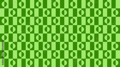 Groovy green pattern with shapes