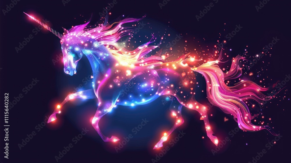 Fototapeta premium Glowing Unicorn