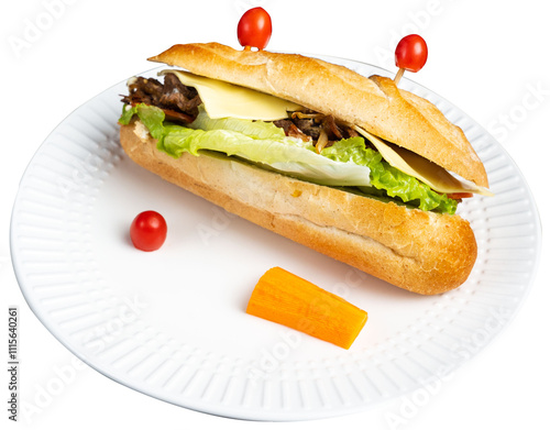 Sandwiches with salami ham cheese, vegetable, pork, PNG