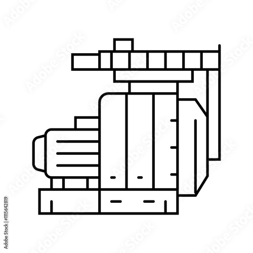 pressing wood pellets line icon vector. pressing wood pellets sign. isolated contour symbol black illustration