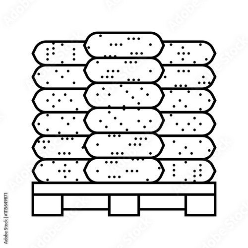 packaging wood pellets line icon vector. packaging wood pellets sign. isolated contour symbol black illustration