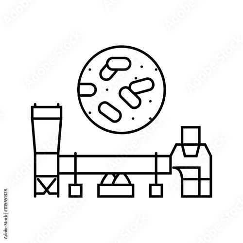 drying wood pellets line icon vector. drying wood pellets sign. isolated contour symbol black illustration