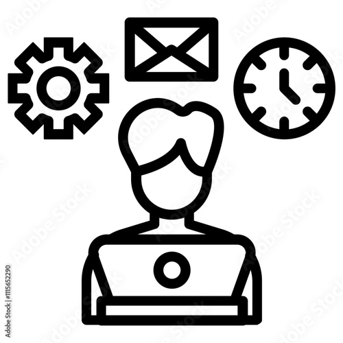 Multi Tasking Vector Icon Can be Used For Home Based Business
