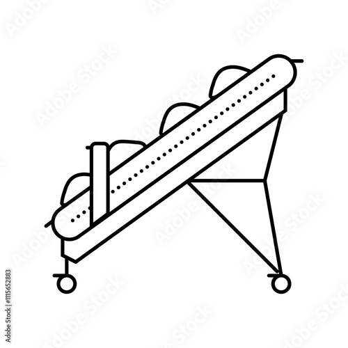conveyor wood pellets line icon vector. conveyor wood pellets sign. isolated contour symbol black illustration