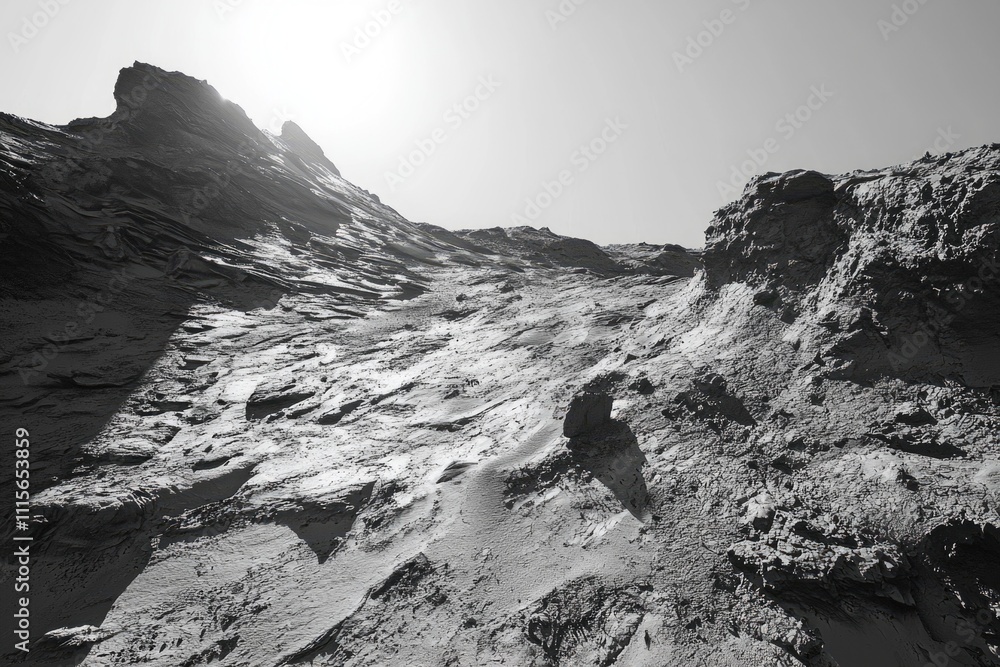 Snowboarder in Black and White Snowboarder in Black and White