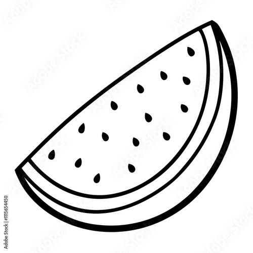 coloring page with piece of watermelon