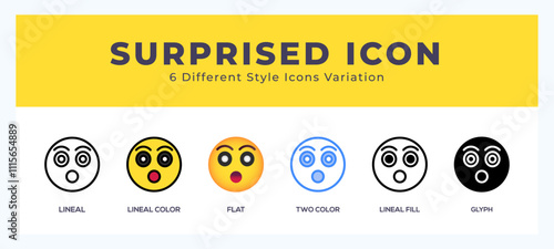 Surprised icons set of simple vector illustration.