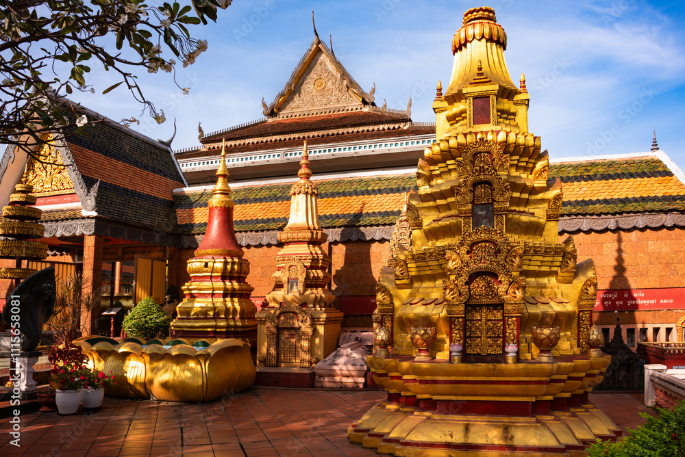 Naklejka premium Temple in Siem Reap, Cambodia. Traditional asian architecture