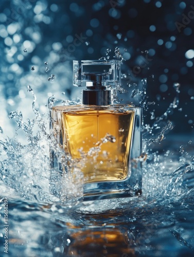 Perfume bottle splash