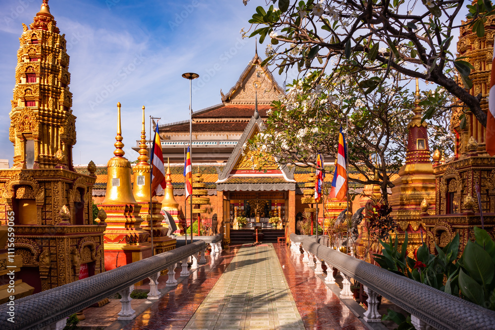 Naklejka premium Temple in Siem Reap, Cambodia. Traditional asian architecture