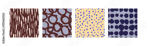 Vector set of templates contemporary abstract cover and seamless patterns for chocolate and cocoa packaging . Minimal modern backgrounds