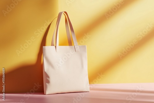 Textile tote bag mockup for shopping.