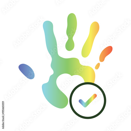 Know how Authentic – Handprint with Checkmark Representing Genuine Craftsmanship