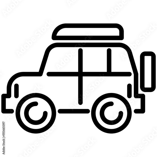 SUV line icon. Off-road vehicle outline vector sign, linear style pictogram. 4x4 car symbol, logo illustration. Editable stroke.