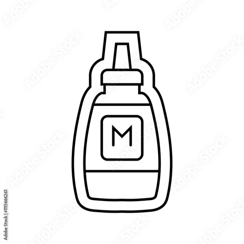 mustard allergen free product food line icon vector. mustard allergen free product food sign. isolated contour symbol black illustration