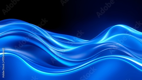 Abstract Dark blue background poster with dynamic. generative AI, abstract blue wave background