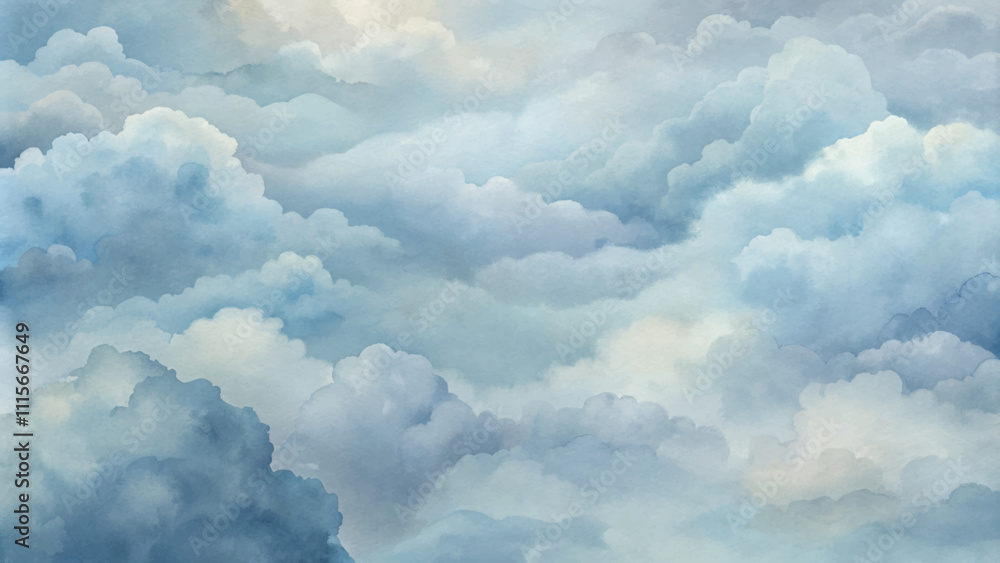 Naklejka premium The sky is filled with clouds, creating a sense of calm and serenity