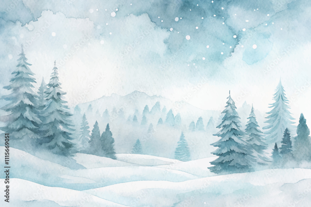 Fototapeta premium A winter scene with snow and trees