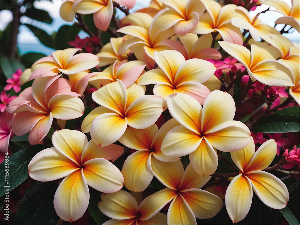 gelber Frangipani Busch gelber Frangipani Busch