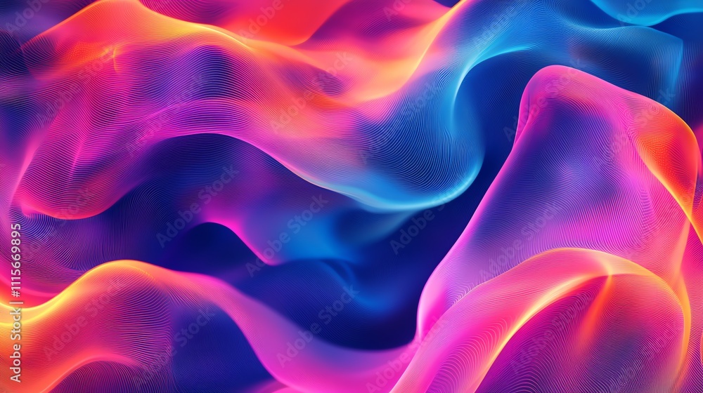 Obraz premium Abstract colorful background with flowing, translucent waves.