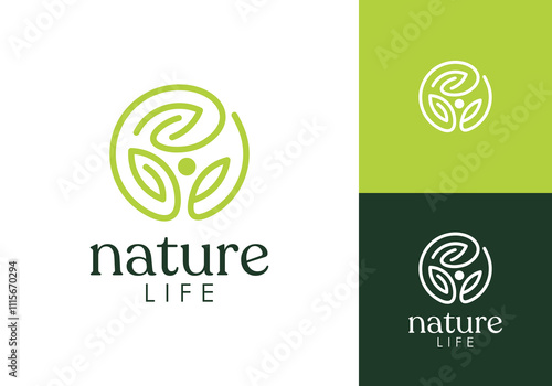 people life leaf beauty logo design template