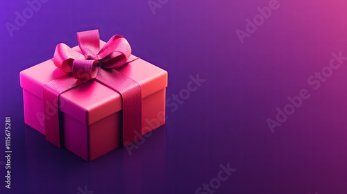 Pink Gift Box with a Bow - Festive Gift photo