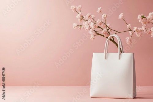 Textile tote bag mockup for shopping.