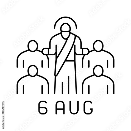 transfiguration of jesus feast catholic holiday line icon vector. transfiguration of jesus feast catholic holiday sign. isolated contour symbol black illustration