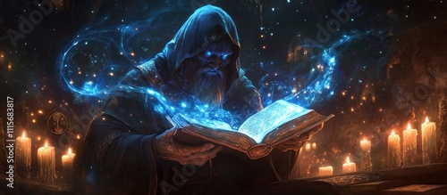 Ancient Sorcerer Reading Spellbook
