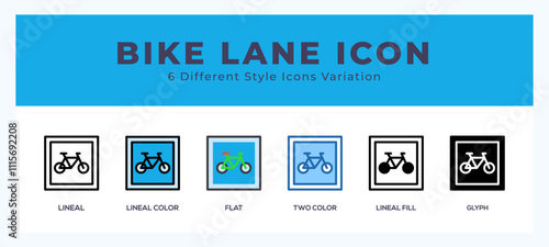 Bike lane icon vector design illustration in trendy style