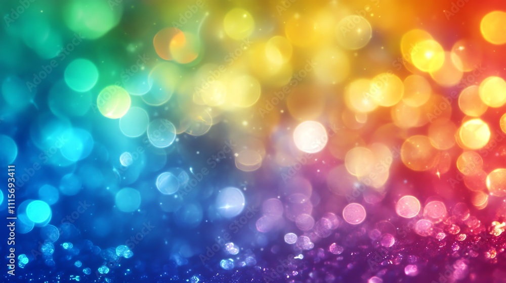 Obraz premium Abstract colorful background with blurred lights and a rainbow gradient.
