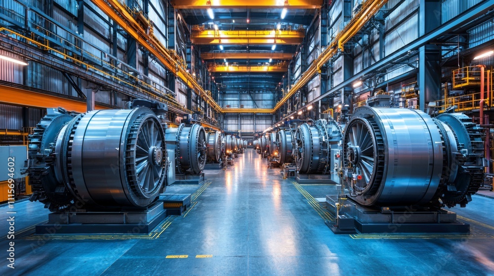 Fototapeta premium Highquality image of hydroelectric plant turbine room